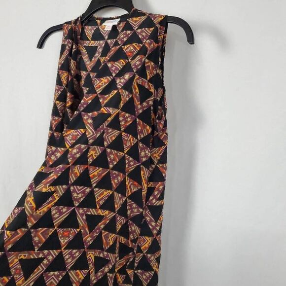 LulaRoe SMALL Black Print Open Front Cardigan Cover Top - Picture 6 of 10